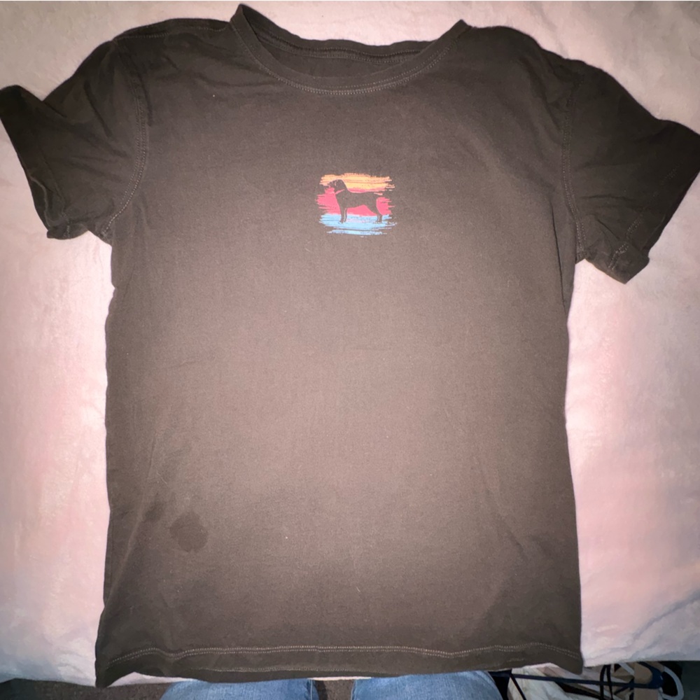 The Black Dog Brown Crewneck Tee with White Logo